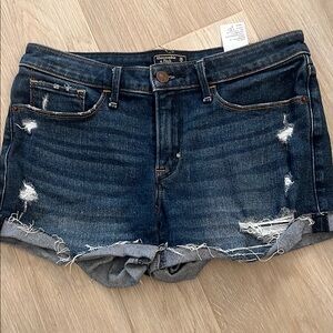 American Eagle Blue Distressed Jean Shorts
